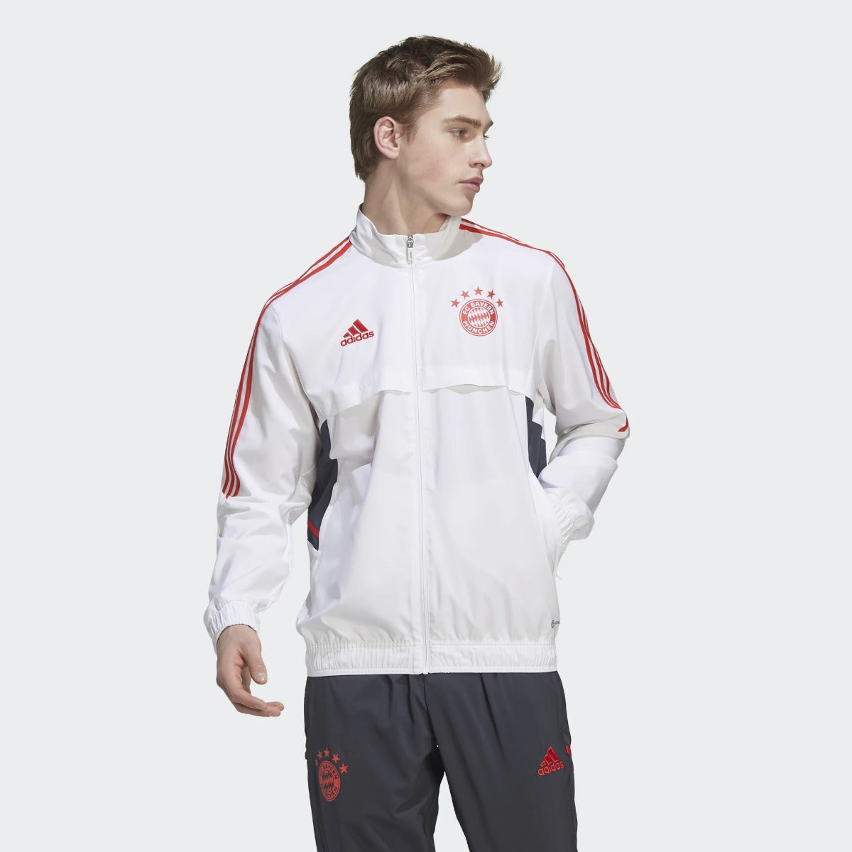 Veste de survêtement Bayern Munich 2022/2023 - Blanc/Rouge/Noir