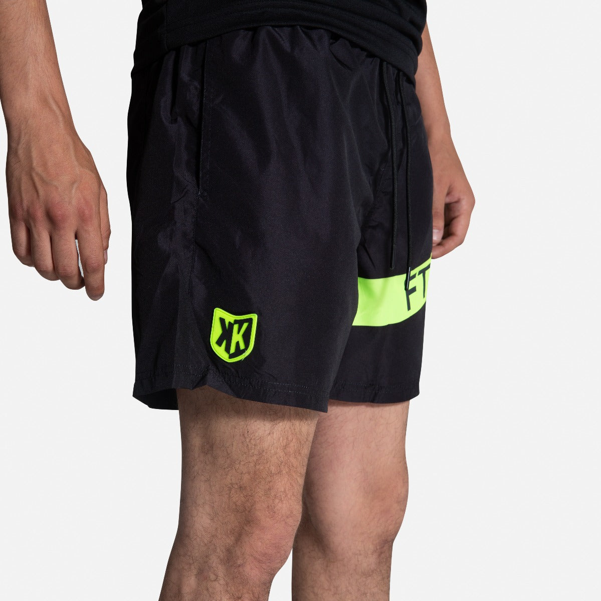 FK Basic Badeanzug – Schwarz/Neongelb