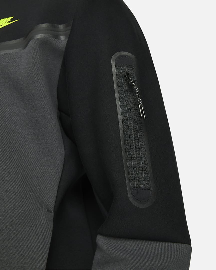 Nike Tech Fleece Kapuzenjacke – Schwarz/Grau