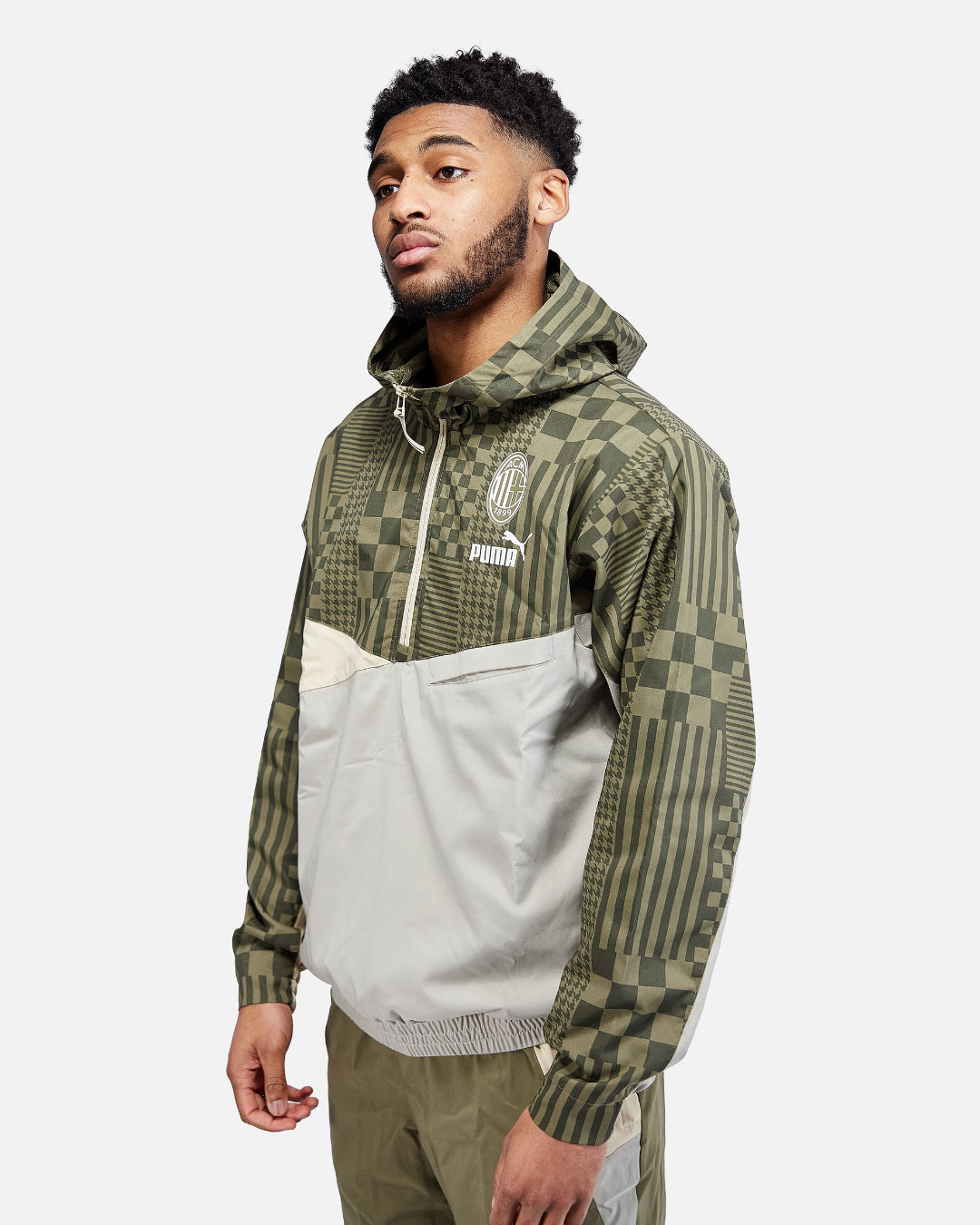 AC Mailand 2022/2023 Kapuzenpullover – Khaki/Grau
