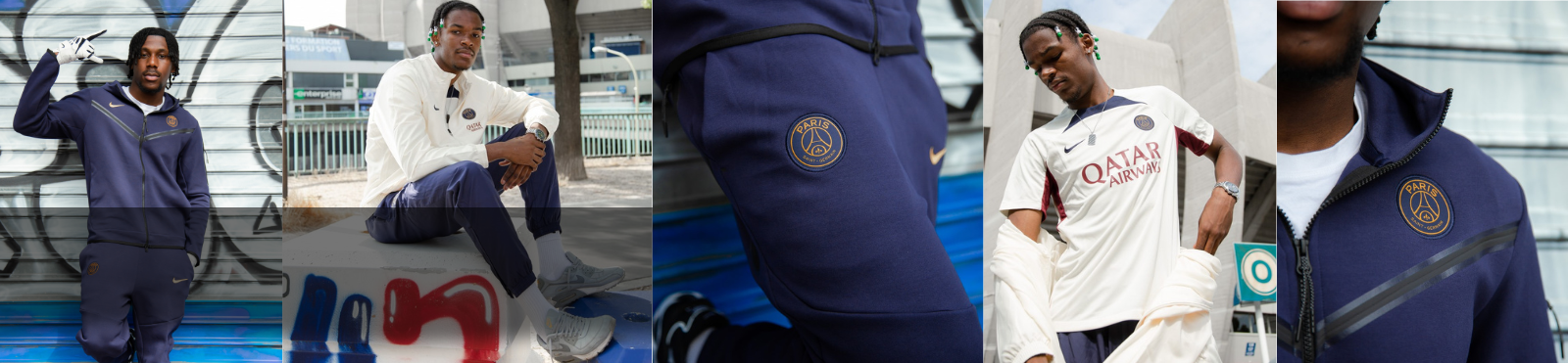 Survêtement PSG Collection 2019/2020 CONFORT DRI-FIT Veste blanche pantalon  bleu
