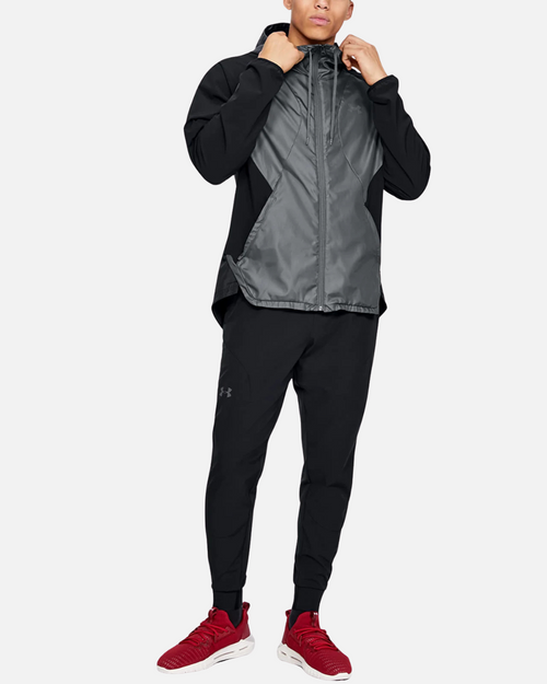 Under Armor Stretch-Woven Hooded Jacket Black - Footkorner