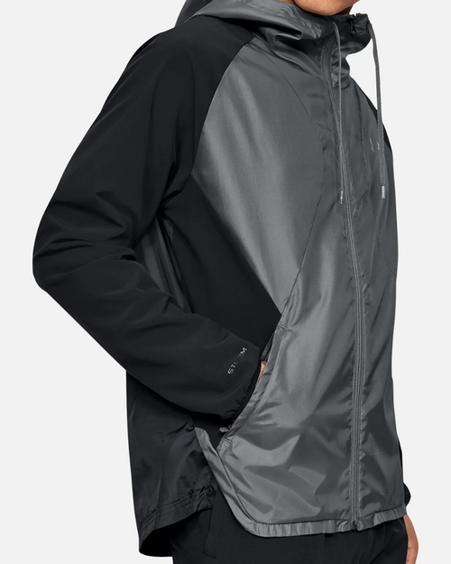 Under Armor Stretch-Woven Hooded Jacket Black - Footkorner