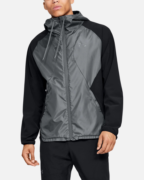 Under Armor Stretch-Woven Hooded Jacket Black - Footkorner