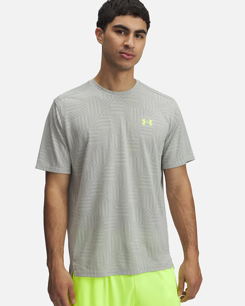 T-shirt Under Armour Tech Vent Geotessa - Gris/Jaune - Footkorner