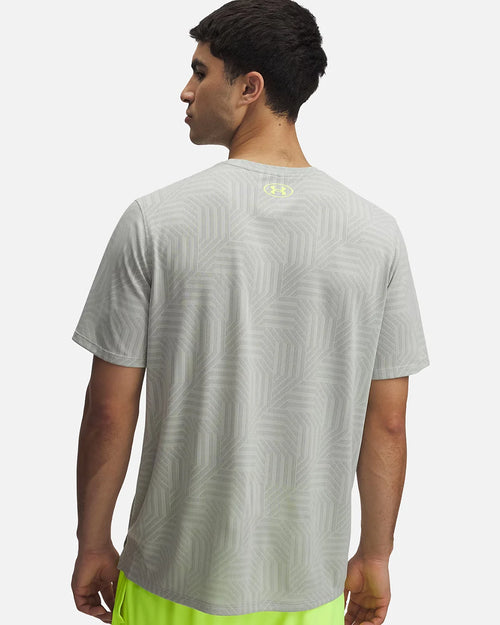T-shirt Under Armour Tech Vent Geotessa - Gris/Jaune - Footkorner