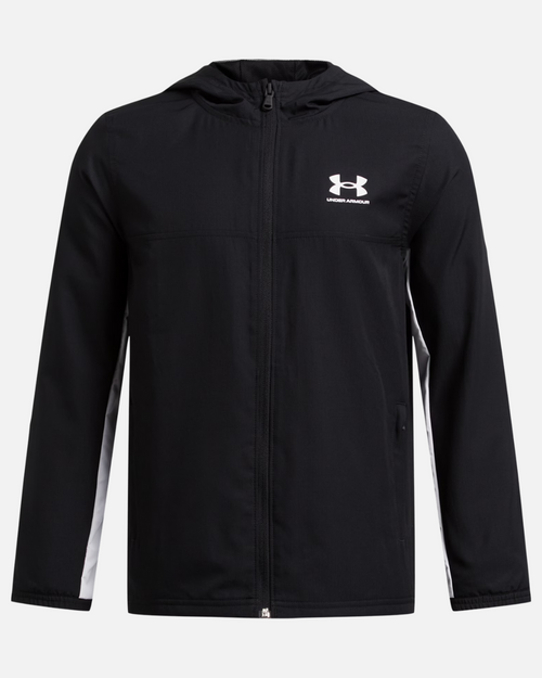 Veste Under Armour Rival Woven Junior - Noir/Blanc - Footkorner