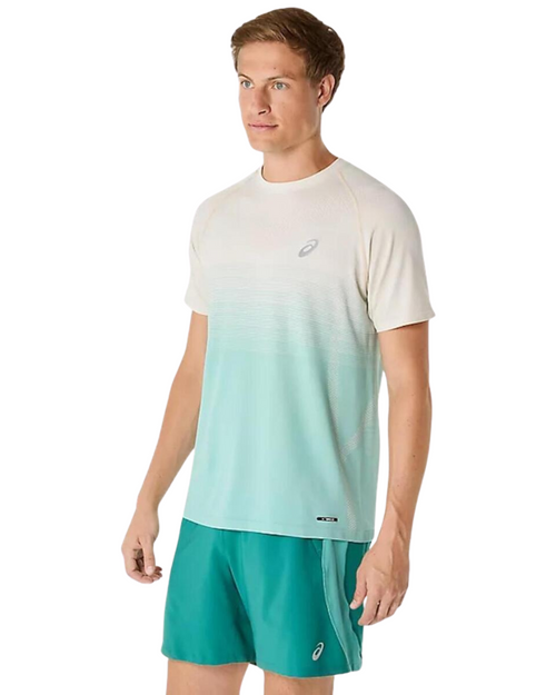 T-shirt Asics Seamless - Blanc/Vert - Footkorner