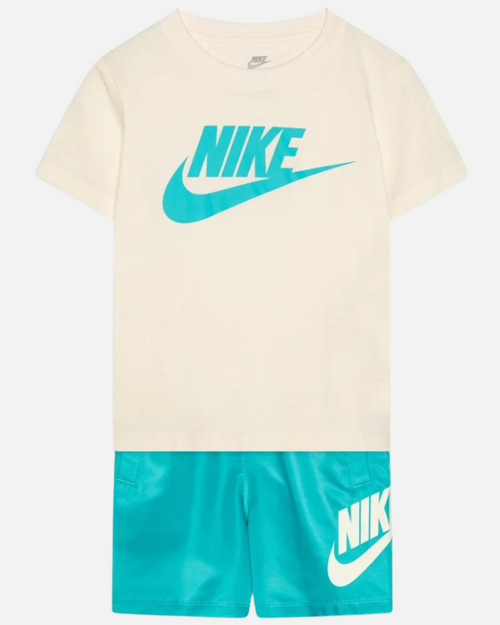 Ensemble T-shirt Short Nike Enfant - Blanc/Bleu - Footkorner