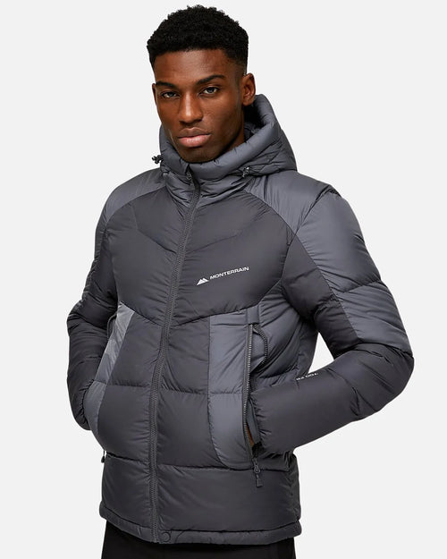 Monterrain Explorer Down Puffer Jacket - Grey/Black - Footkorner