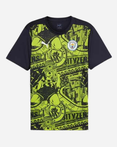 Maillot Pré-Match Manchester City 2024/2025 - Jaune/Bleu - Footkorner