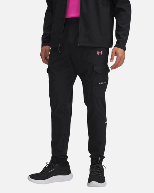 Pantalón Under Armour Tech Utility Woven - Negro/Rosa - Footkorner