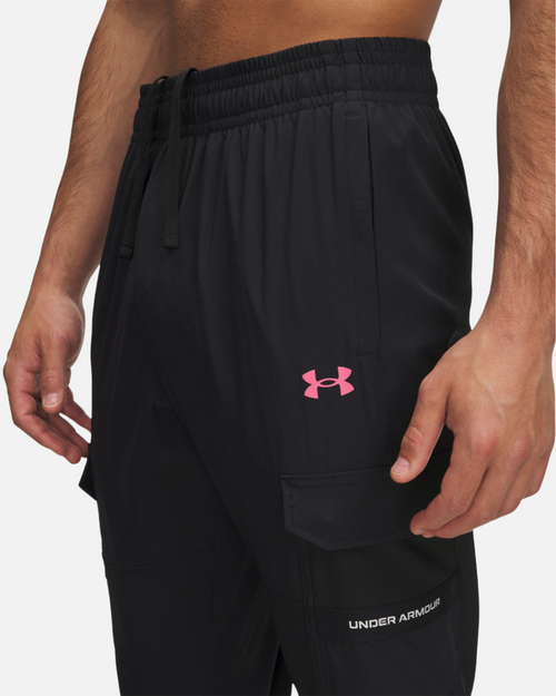Pantalón Under Armour Tech Utility Woven - Negro/Rosa - Footkorner