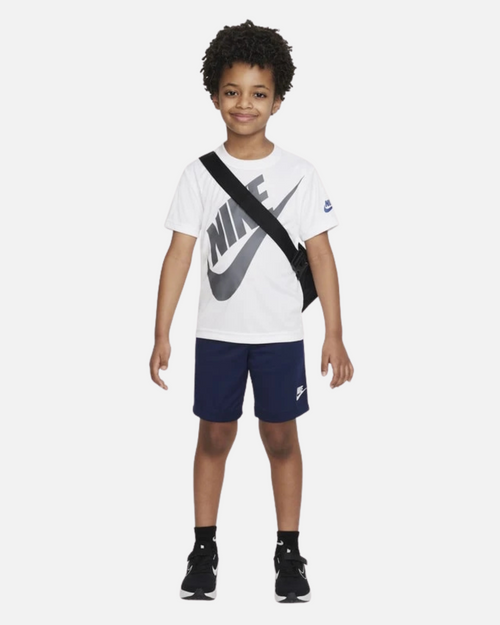 Set maglietta/pantaloncini Nike Sportswear Kids - bianco/blu - Footkorner