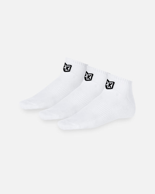Pack de 3 pares de calcetines cortos FK - Blanco - Footkorner