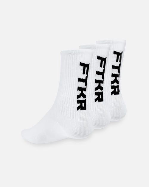 Pack de 3 pares de calcetines largos FTKR - Blanco - Footkorner