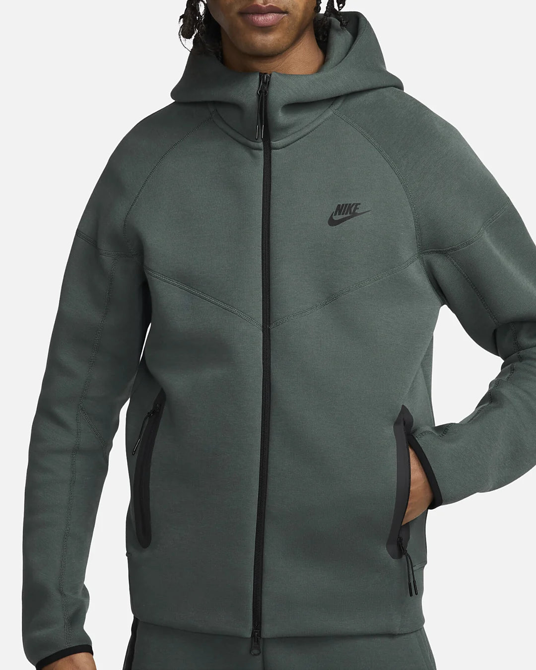 FootkornerSweatshirt Nike Tech Fleece - Vert /Noir