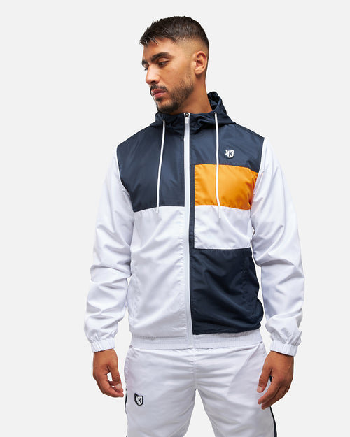 FK Diamond XII Trainingsanzug – Weiß/Marineblau/Orange - Footkorner