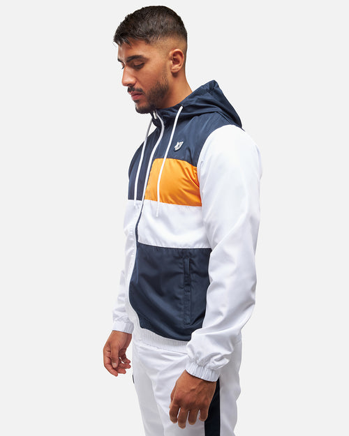 FK Diamond XII Trainingsanzug – Weiß/Marineblau/Orange - Footkorner