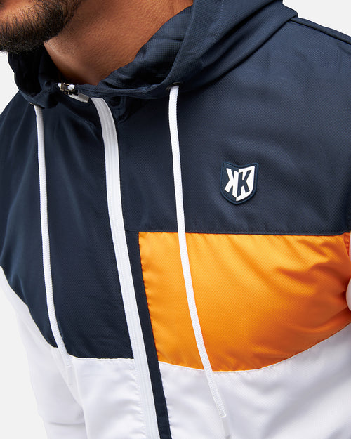 FK Diamond XII Trainingsanzug – Weiß/Marineblau/Orange - Footkorner