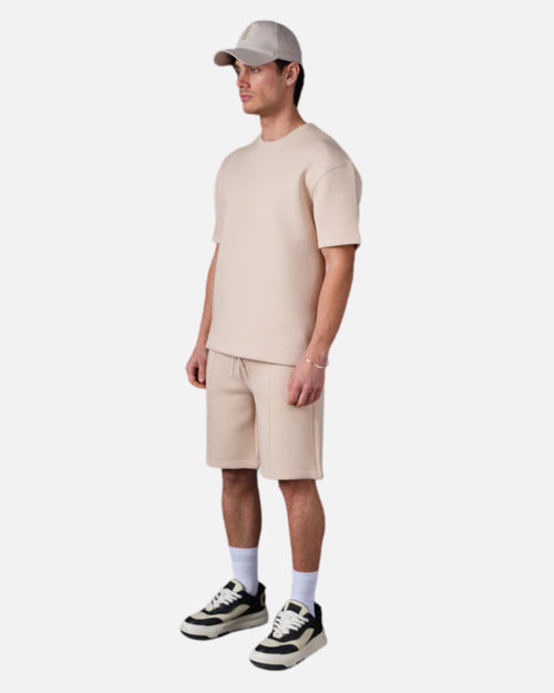 Completo T-shirt e Pantaloncini Basic - Beige - Footkorner
