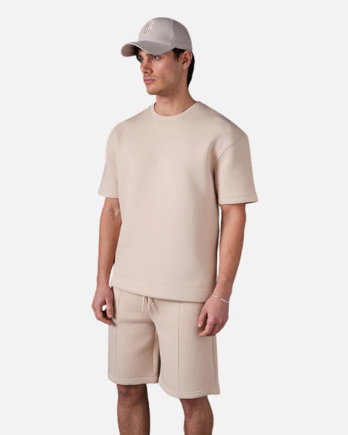 Completo T-shirt e Pantaloncini Basic - Beige - Footkorner