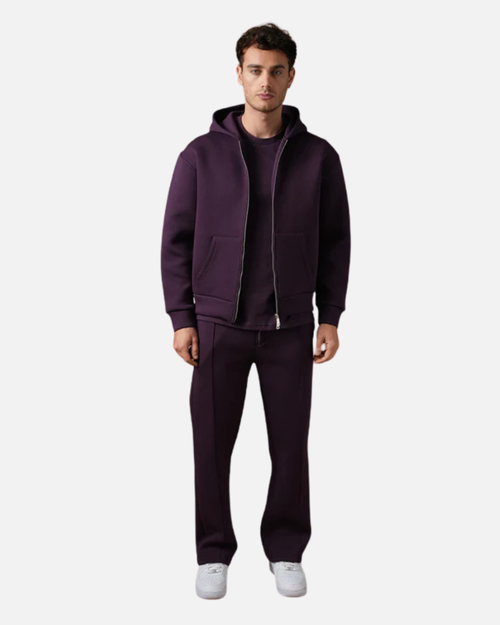 Basic Trainingsanzug mit Kapuze und Reißverschluss - Violett - Footkorner