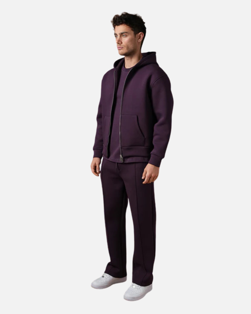 Basic Trainingsanzug mit Kapuze und Reißverschluss - Violett - Footkorner