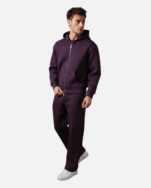 Basic Trainingsanzug mit Kapuze und Reißverschluss - Violett - Footkorner