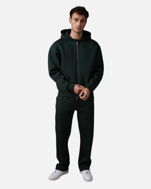 Survêtement Basic à Capuche Zip - Vert - Footkorner