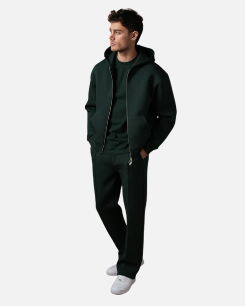 Survêtement Basic à Capuche Zip - Vert - Footkorner