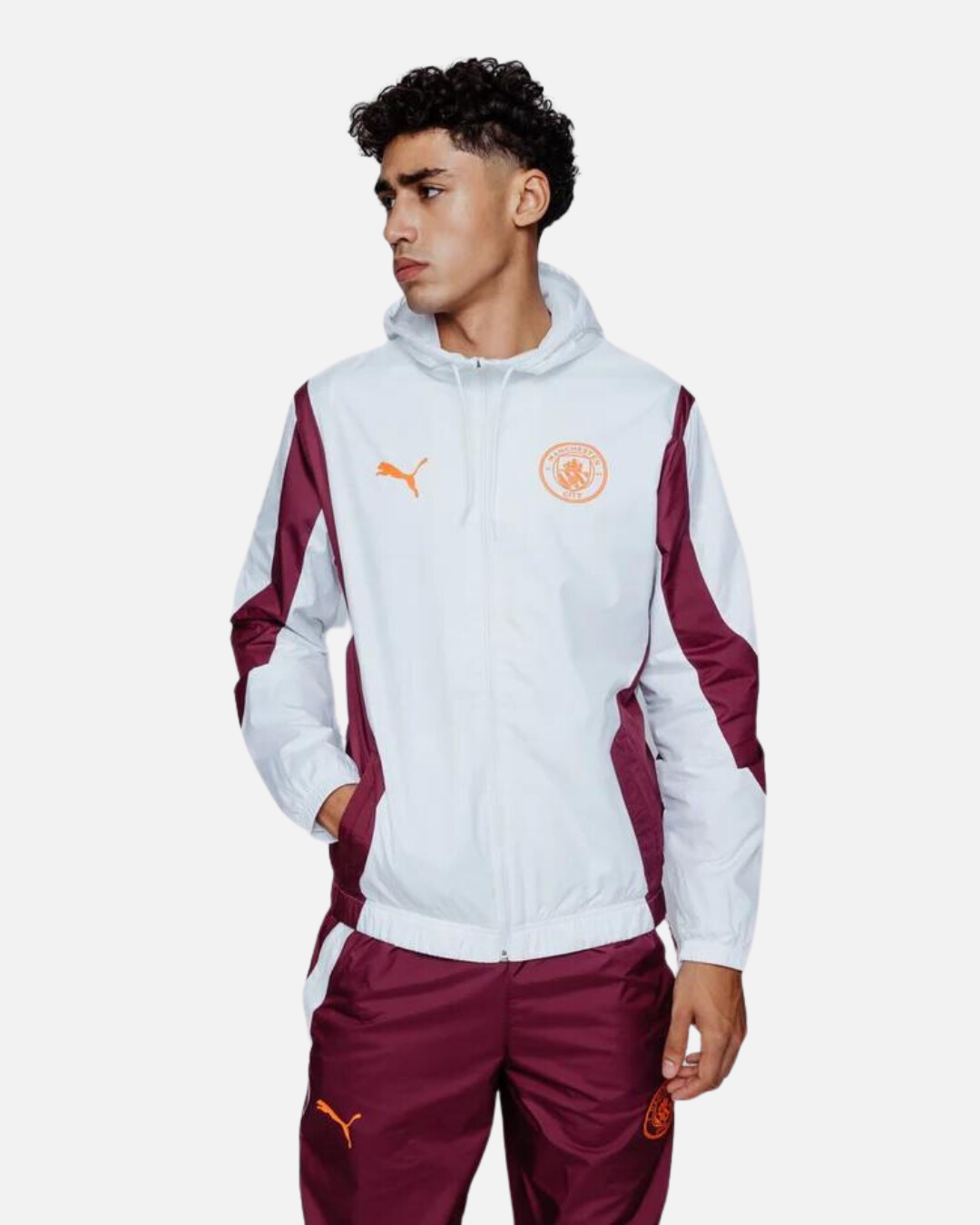 Veste Coupe-Vent Manchester City 2023/2024 - Blanc/Orange/Bordeaux