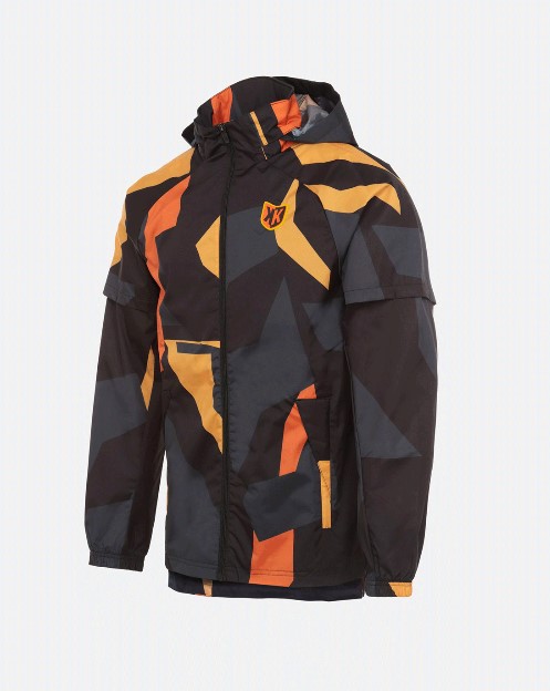 FK AWK Windbreaker Jacket - Black/Orange - Footkorner