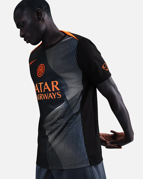 Camiseta de precalentamiento Inter Milan Academy Pro - Negro/Naranja - Footkorner