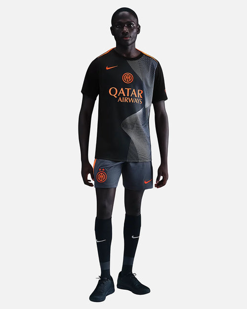 Camiseta de precalentamiento Inter Milan Academy Pro - Negro/Naranja - Footkorner