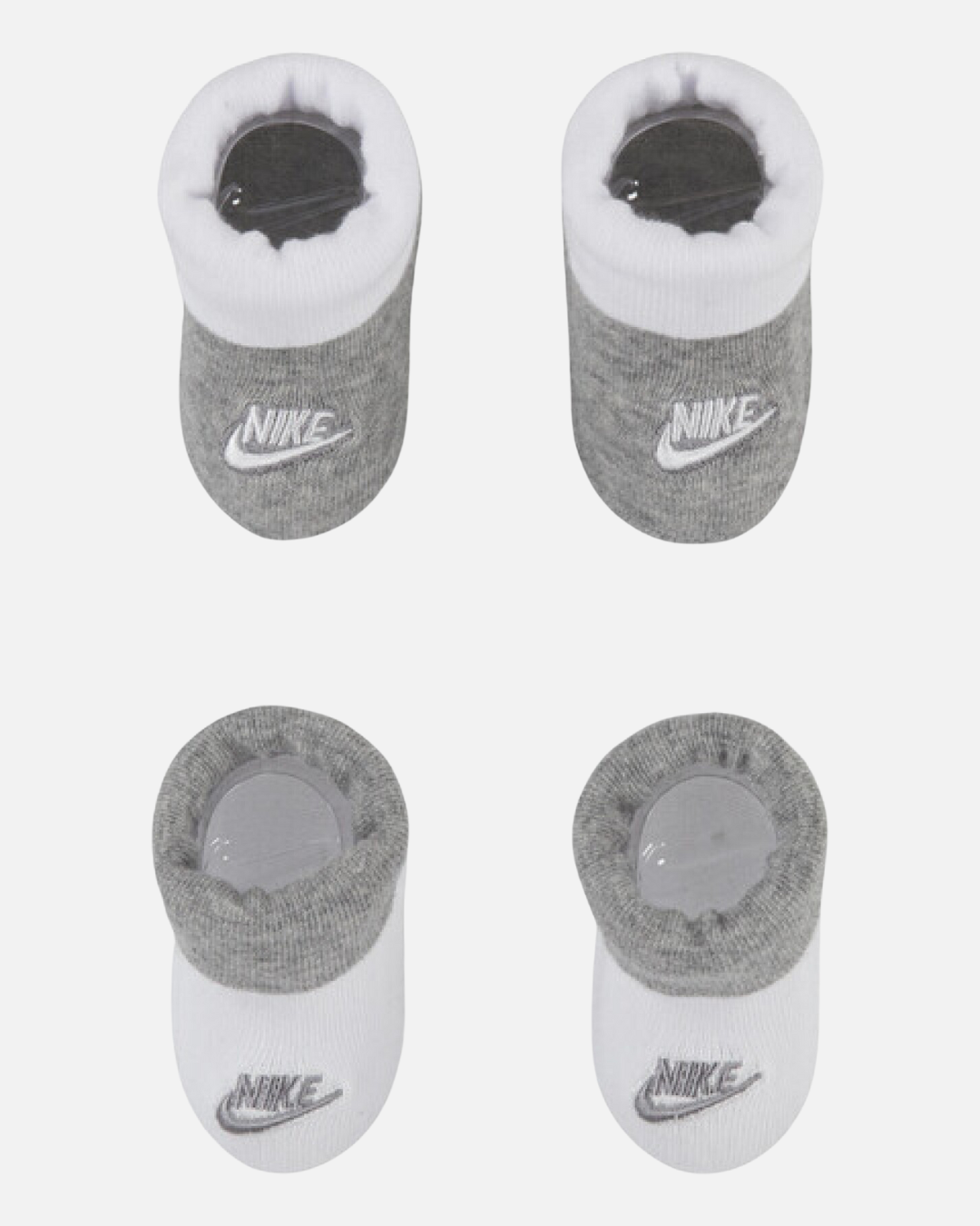 Footkorner2 Paires de Chaussons Nike Futura bébé - Gris/Blanc