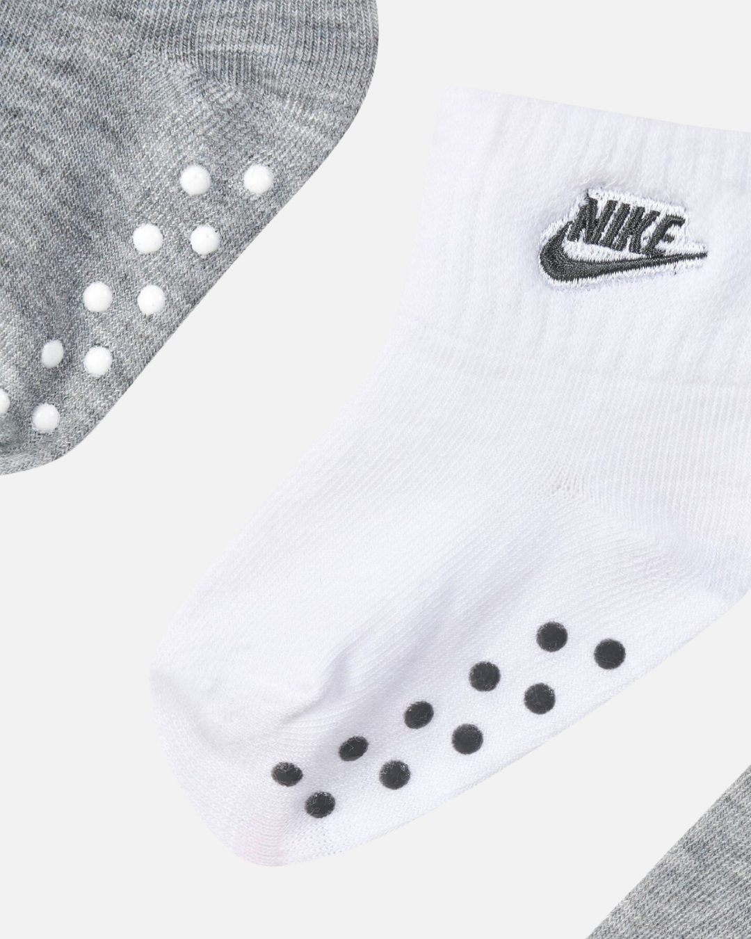 FootkornerNike Core Futura Gripper Socken (3er-Pack) Baby - Grau/Weiß