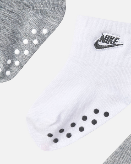 Nike Core Futura Gripper Socken (3er-Pack) Baby - Grau/Weiß - Footkorner