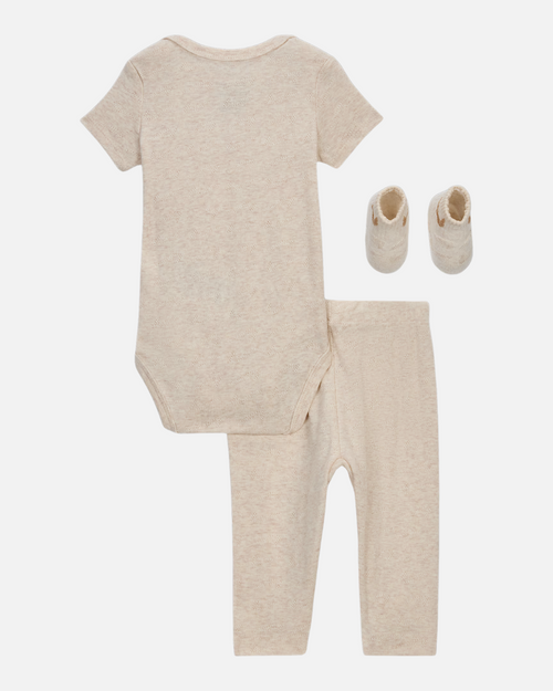 Ensemble Nike 3 pièces Bébé Pointelle - Beige - Footkorner