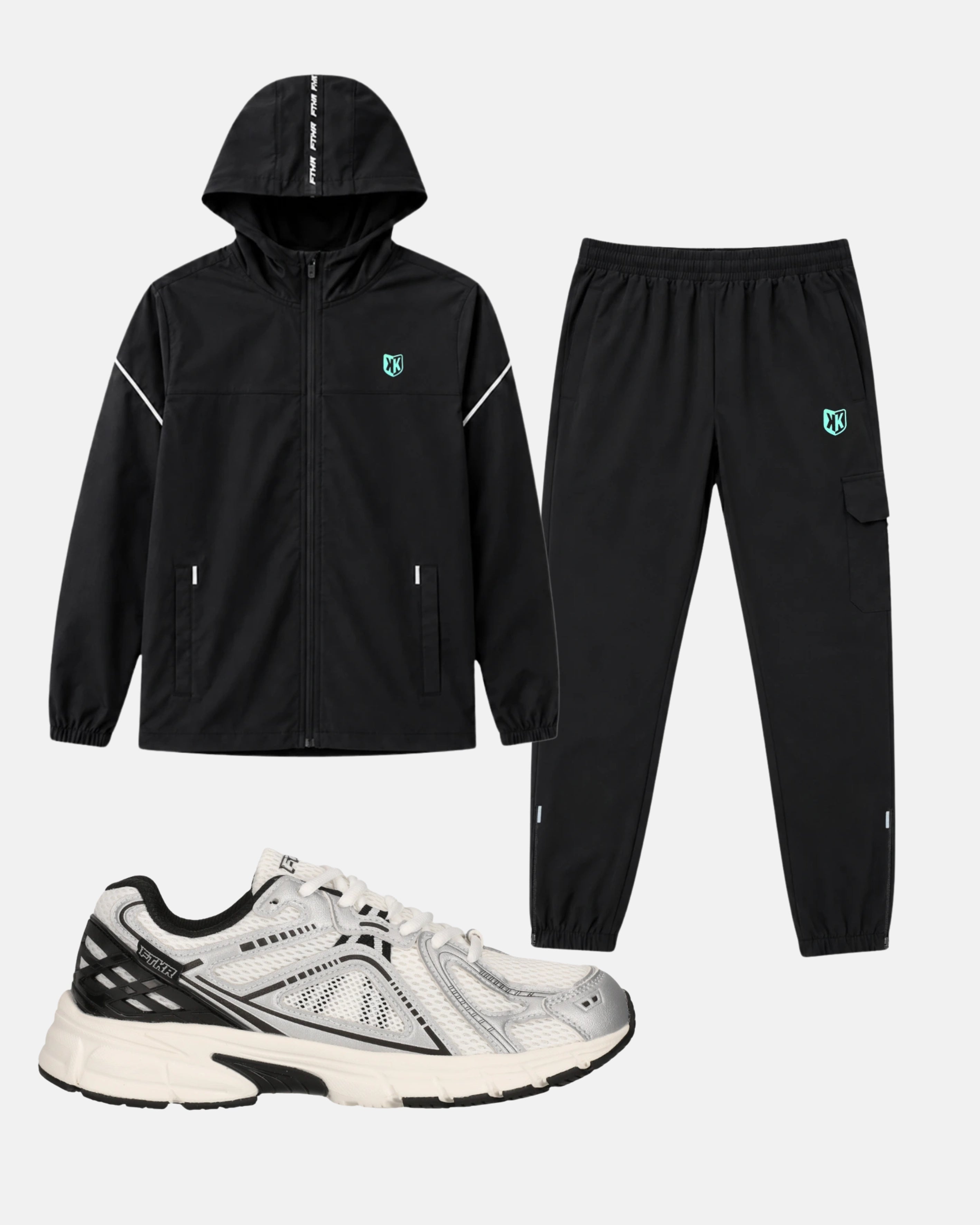 Pack Survêtement FK Wind Gris + Baskets FTKR 1000 Gris/Noir - Footkorner - Footkorner