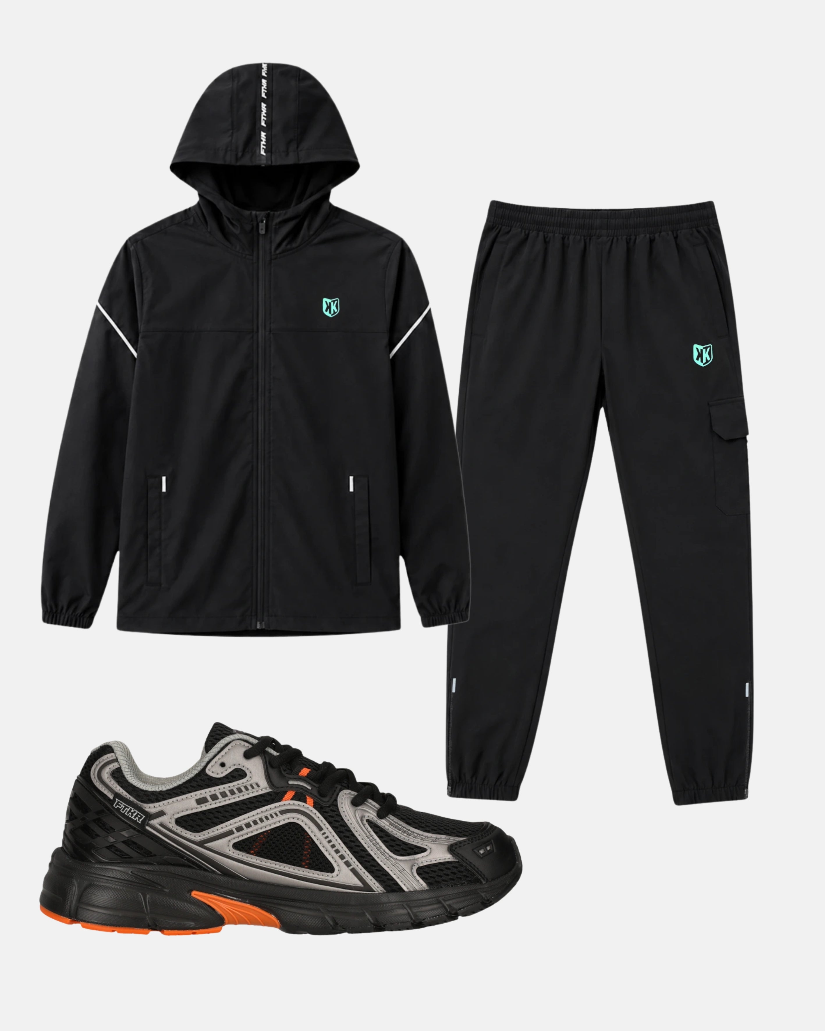 Pack Survêtement FK Wind Gris + Baskets FTKR 1000 Gris/Noir - Footkorner - Footkorner