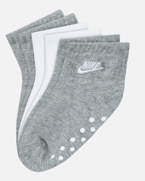 Nike Core Futura Gripper Kids' Socks (x3) - Grey/White - Footkorner