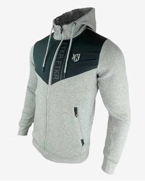 Chaqueta de chándal FTKR de forro polar - Gris/Negro - Footkorner