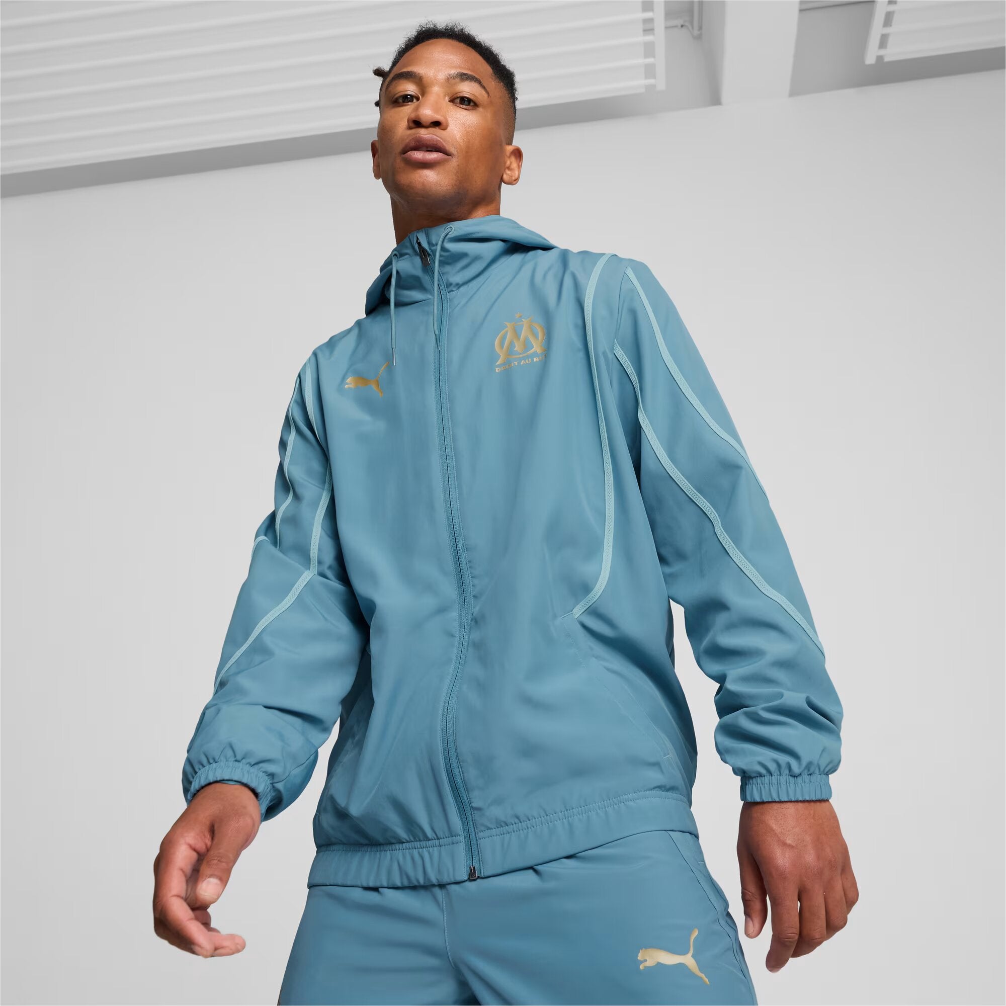 Veste de survetement OM 2024 2025 Bleu Dore Footkorner