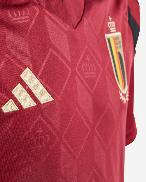 Maillot Domicile Belgique Junior 2024 - Bordeaux/Noir - Footkorner