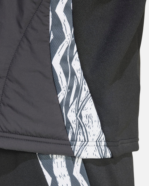 Arsenal 2025 Oberteil mit 1/4-Reißverschluss und integrierter Sturmhaube – Schwarz/Rot/Grün - Footkorner