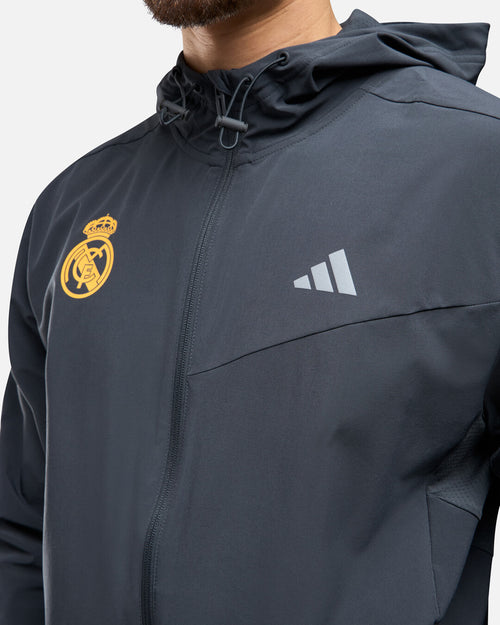 Veste de survêtement Real Madrid 2025 - Gris Anthracite - Footkorner