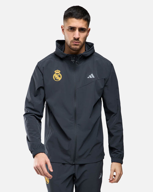Veste de survêtement Real Madrid 2025 - Gris Anthracite - Footkorner