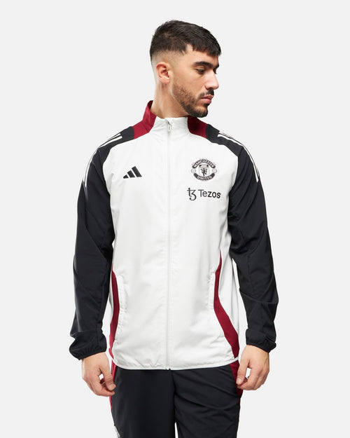 Manchester United 2024/2025 Trainingsjacke – Weiß/Schwarz - Footkorner