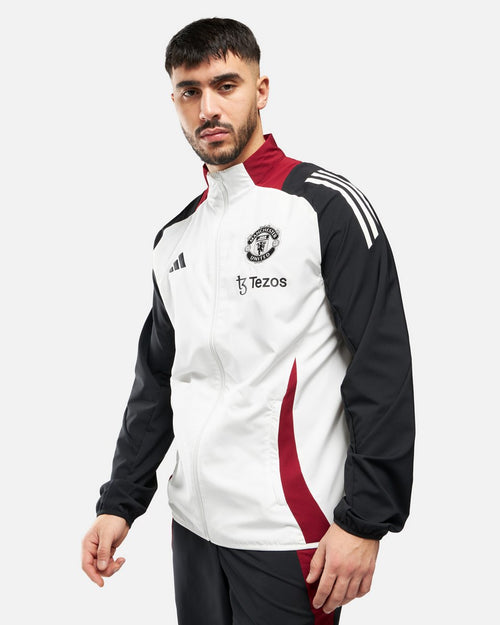 Manchester United 2024/2025 Trainingsjacke – Weiß/Schwarz - Footkorner